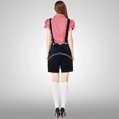 Salopette Chemise ร  Carreaux Rouge