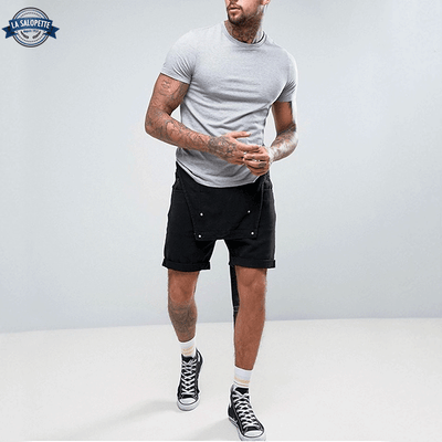 Salopette Short en Jean Noir