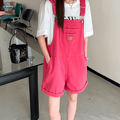 Salopette Short Rose Bonbon