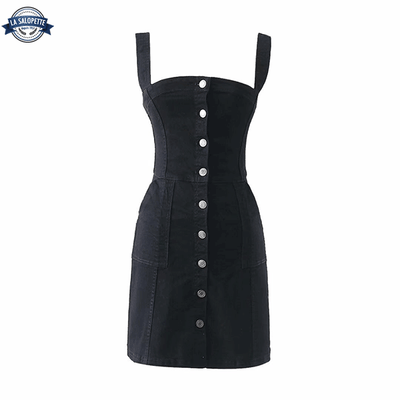Une Piece Robe Salopette avec Boutons