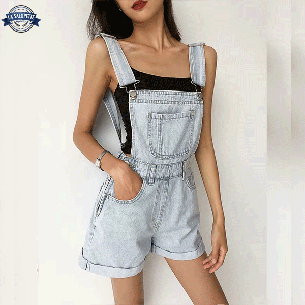 Light blue overalls hot sale shorts