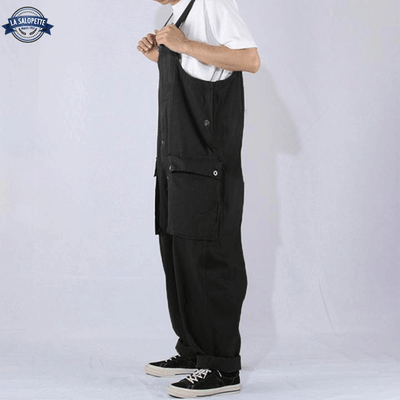 Work Dungarees Black Men Trousers
