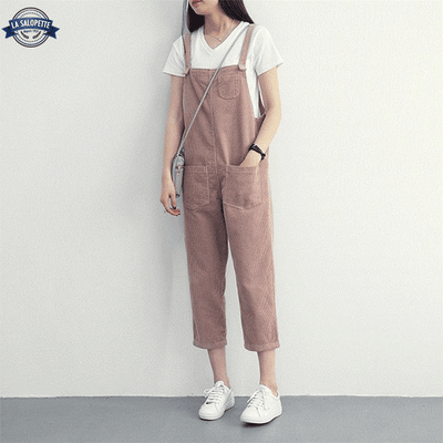 Salopette en Velours Rose