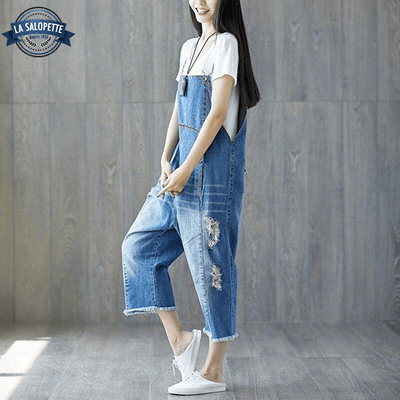 Salopette Jean Pantacourt Patte d'Éléphant