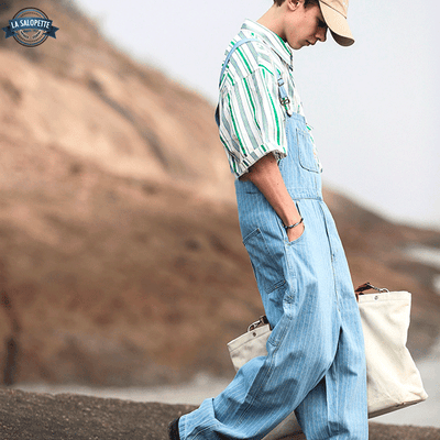 Salopette Rayée Bleue Claire