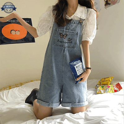 Short Dungarees in Denim Woman Ottawa