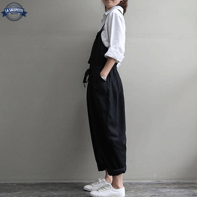 Salopette Vintage Noire Style Bohème