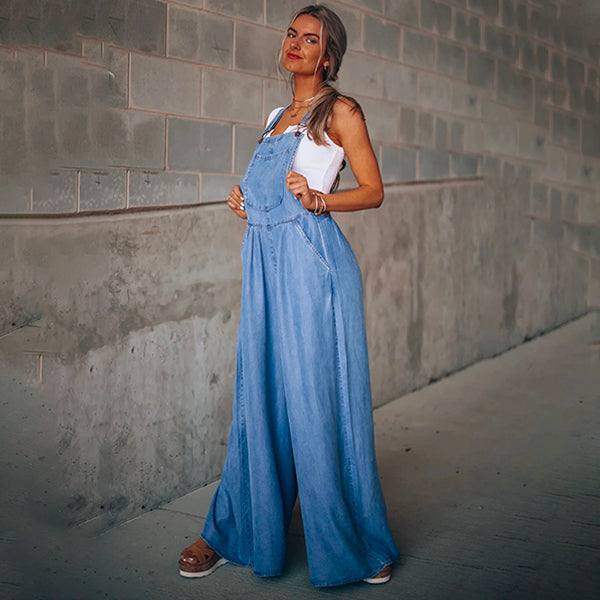 Coral Flowing Pinafore Dress
