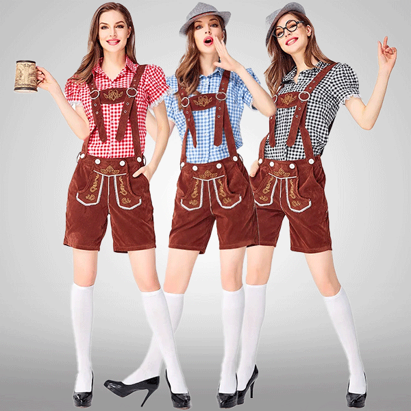 Traditional Bavarian Embroidered Dungarees