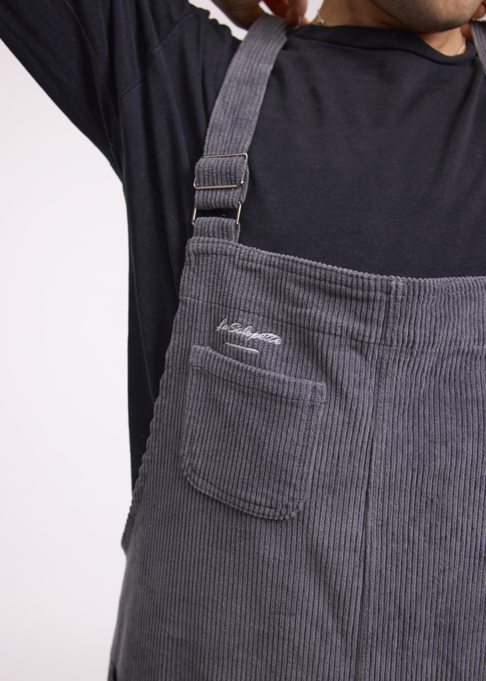 Salopette Velours Gris Anthracite Homme
