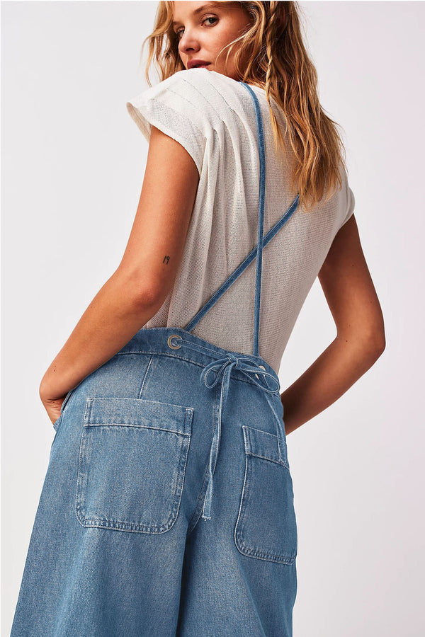 Wide Leg Dungarees Azurin