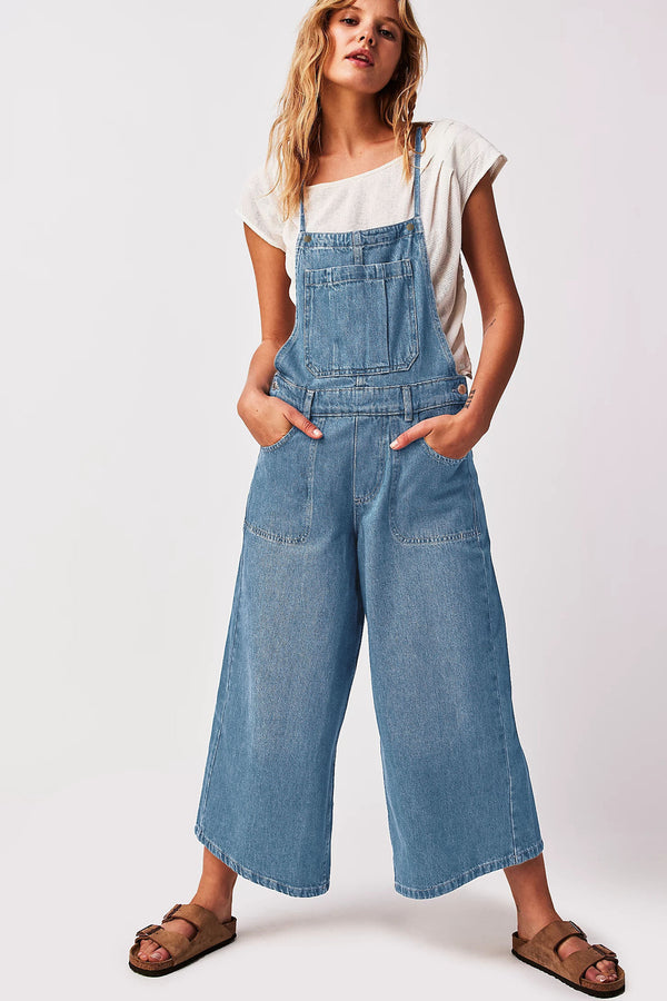 Wide Leg Dungarees Azurin