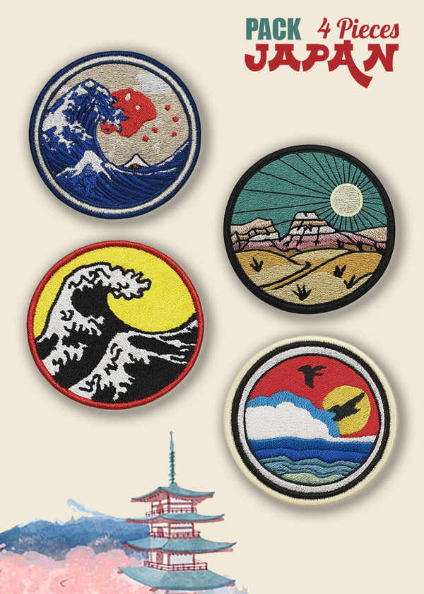 Iron-on Patch , Pack Japan Kanagawa