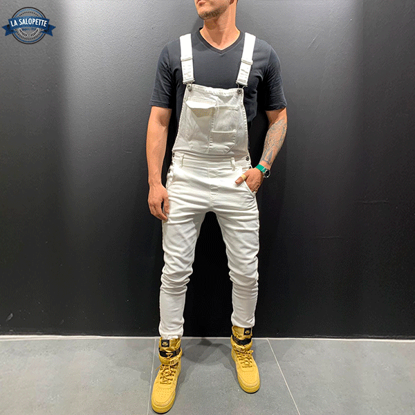 Denim Dungarees White Unless