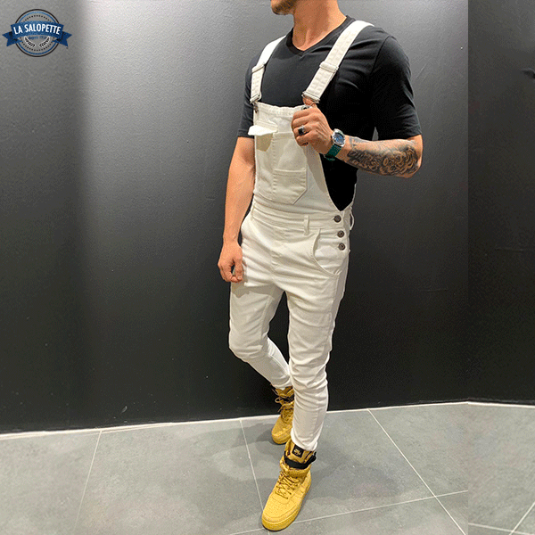 Denim Dungarees White Unless