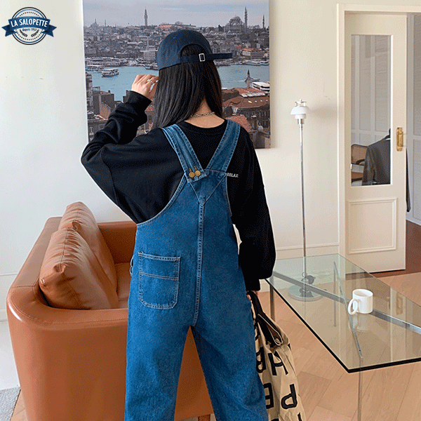 Denim Dungarees Navy Lady