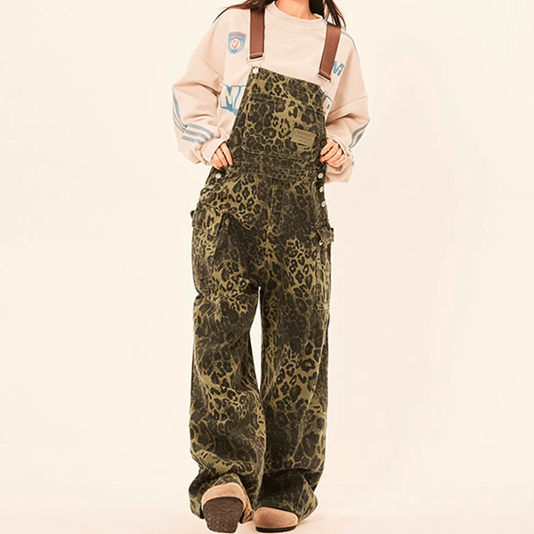 Vintage Dungarees Leopard Print