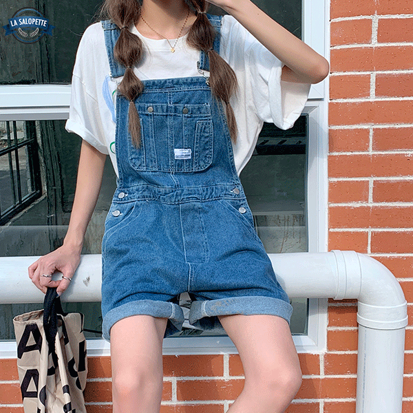 Women s Jean Short Overalls La Salopette
