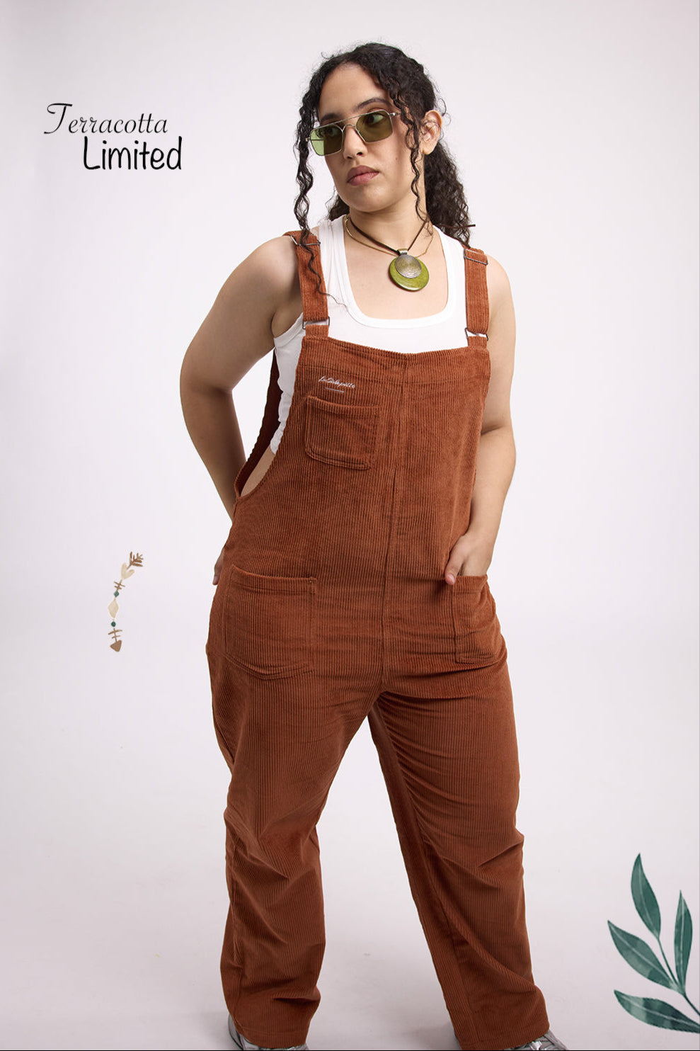 Terracotta Corduroy Dungarees