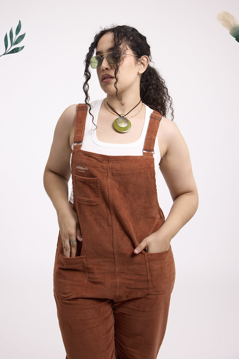 Terracotta Corduroy Dungarees