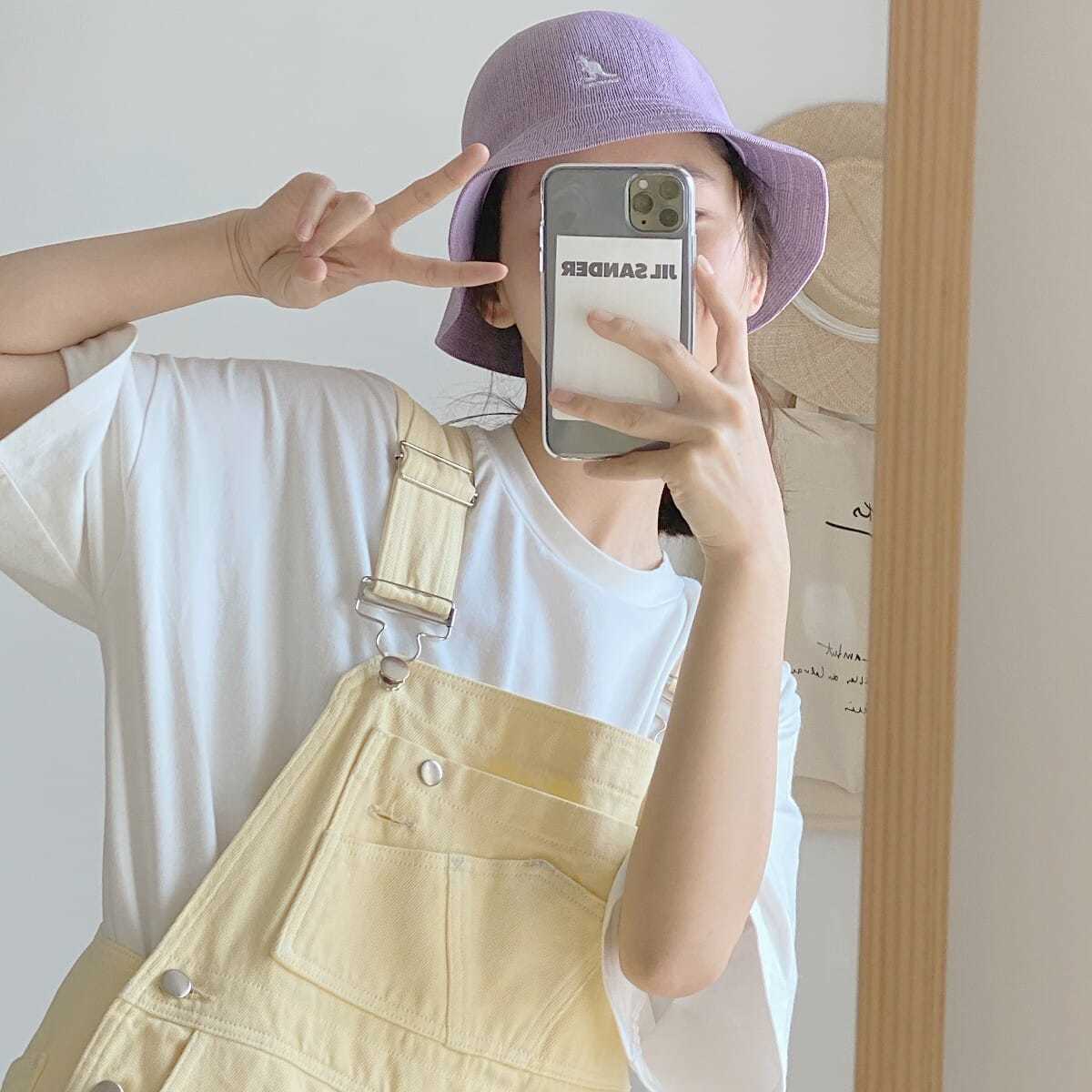 Denim Dungarees Pastel Yellow