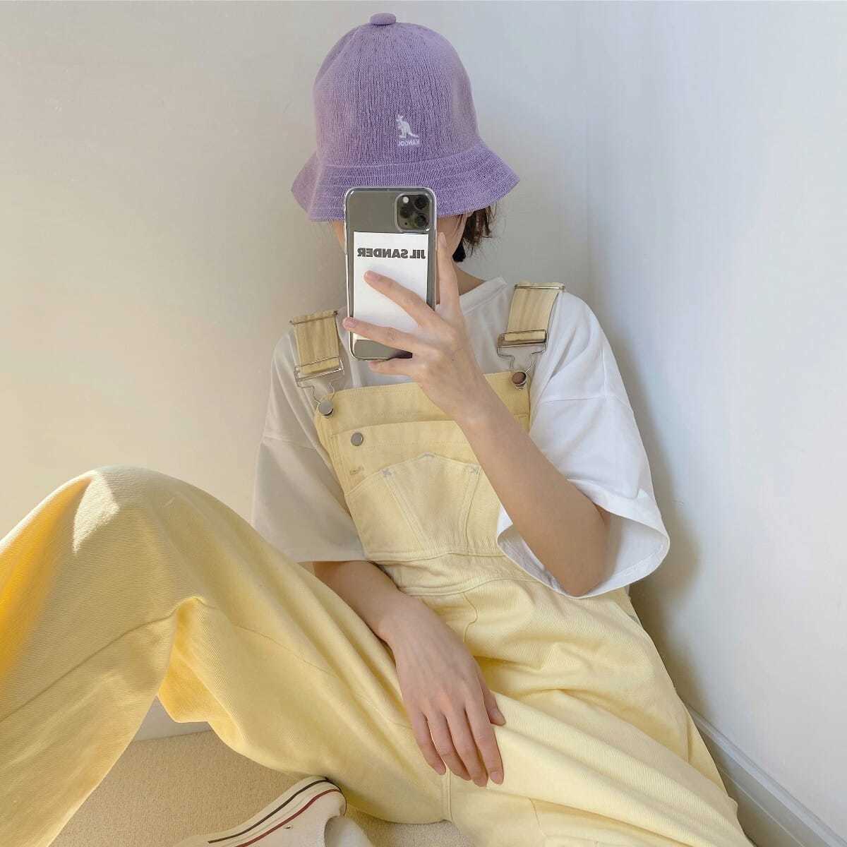 Denim Dungarees Pastel Yellow