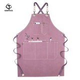 GOOPEEG summer canvas work apron denim Korean version hairdressing hairdresser floral barista custom LOGO waist