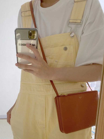 Denim Dungarees Pastel Yellow