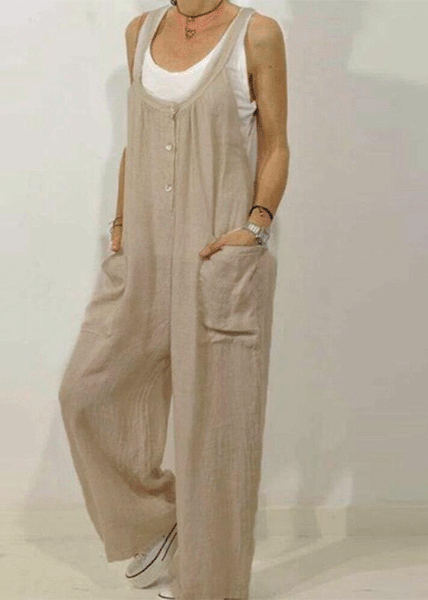 Vintage Dungarees Loose Linen Rust