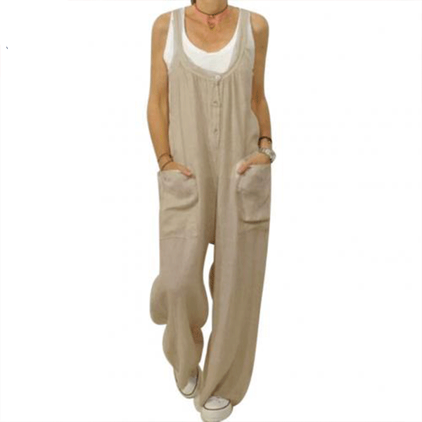 Vintage Dungarees Loose Linen Rust