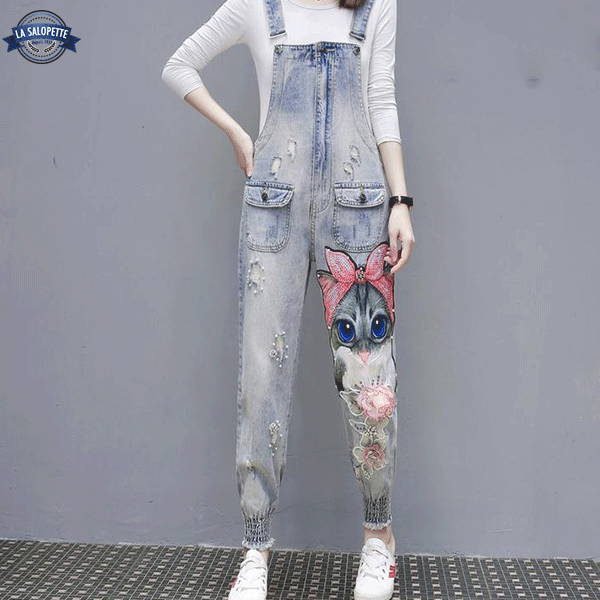 Denim Dungarees Rosy Cat