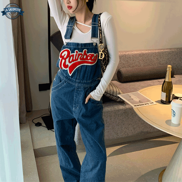 Denim Dungarees Rainbow