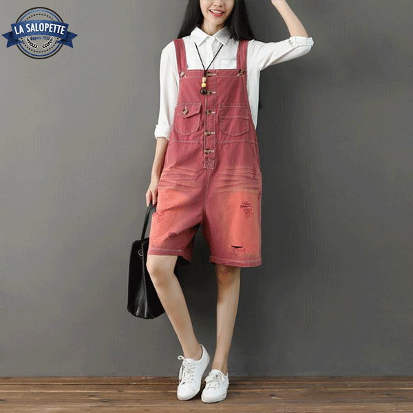 Short Dungarees Red Nedong