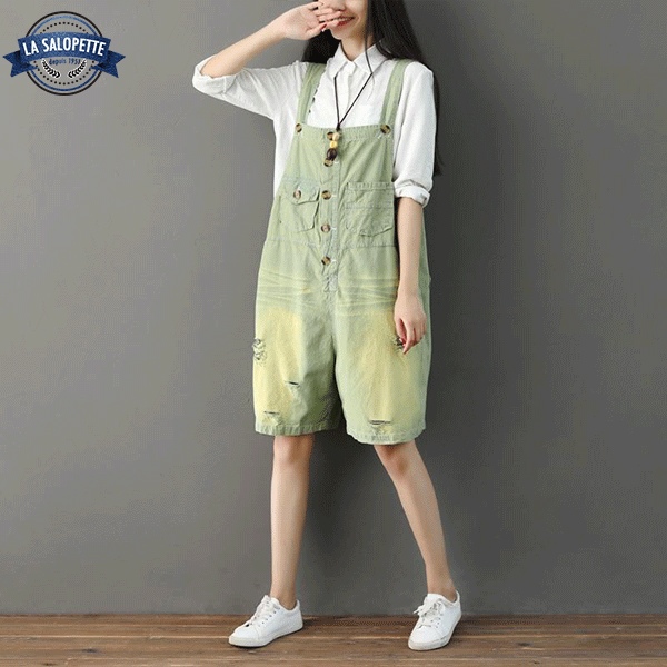 Short Dungarees Green Pachira