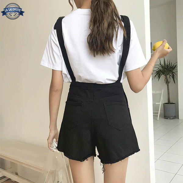 Short Dungarees Woman Style Licorice