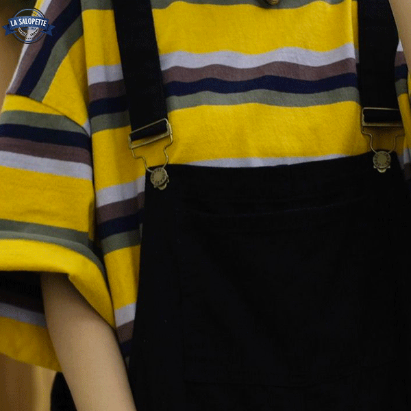 Short Dungarees Black Vintage Wife