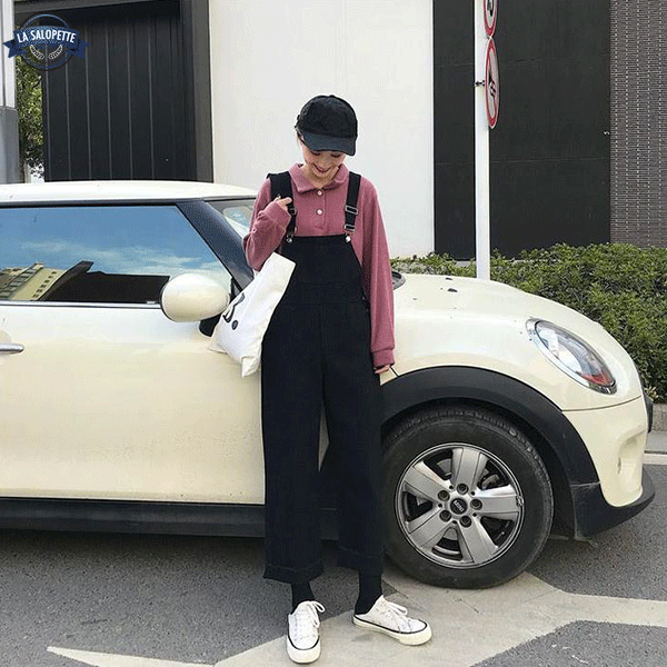 Denim Dungarees Black Classy Workwear