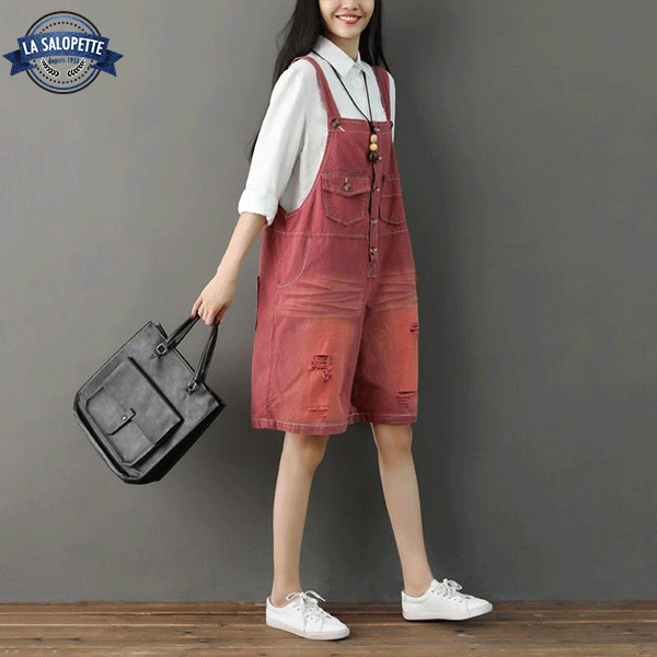 Short Dungarees Red Nedong
