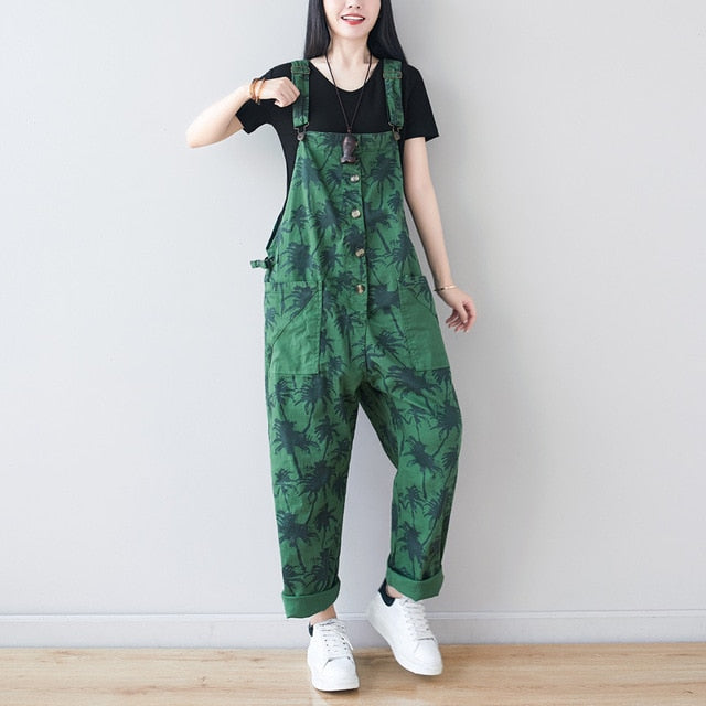 Vintage Overalls<br> Khaki Green Cargo