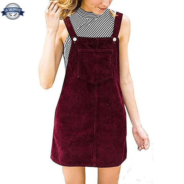 Pinafore Dress Velvet Carmine