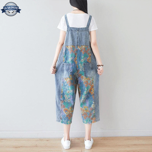Vintage Dungarees Boho Flowers Hana