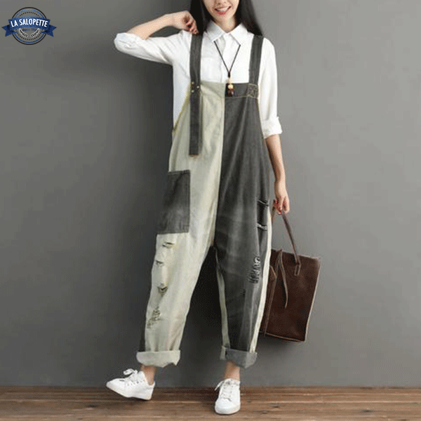Denim Dungarees Black and White