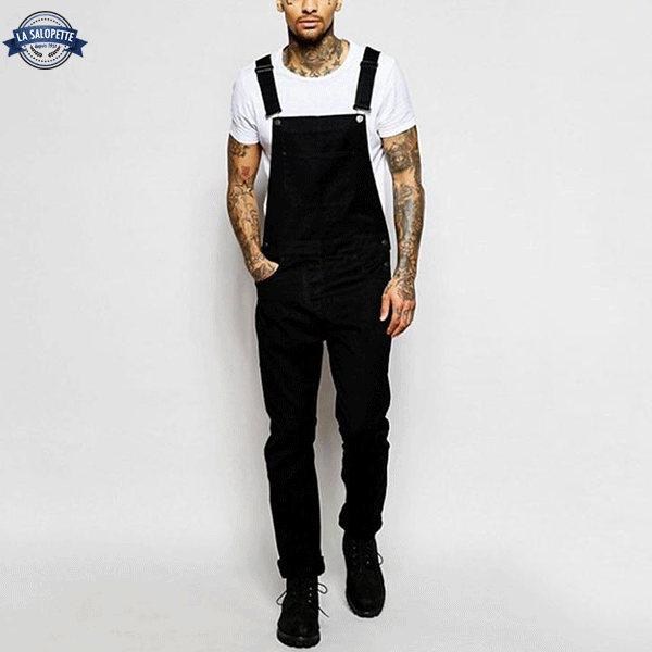 Classic Dungarees Black in Turbo Jeans