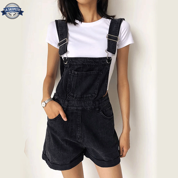 Short Dungarees Black Ebony