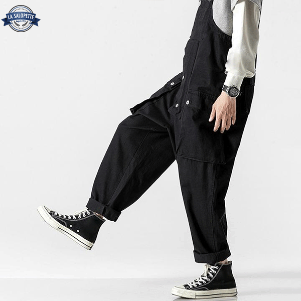 Work Dungarees Black Men Trousers