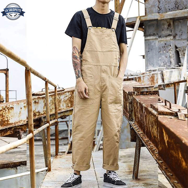 Work Dungarees Beige Cream