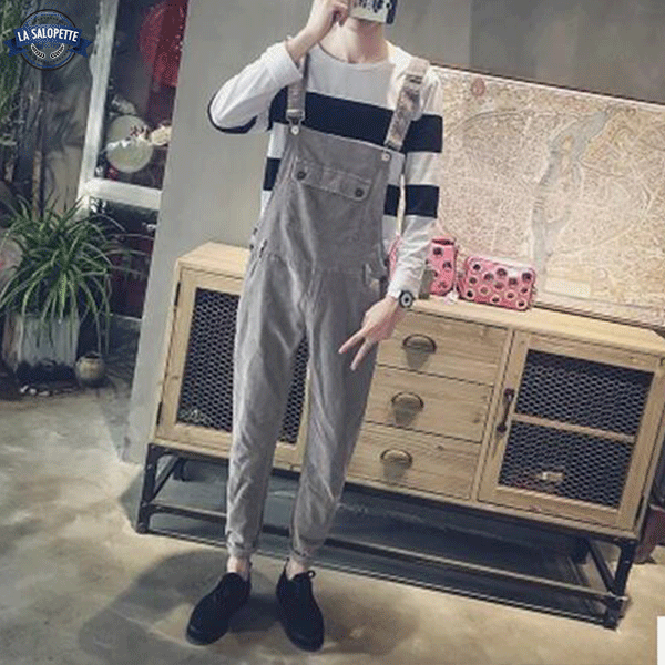 Work Dungarees Gray Man
