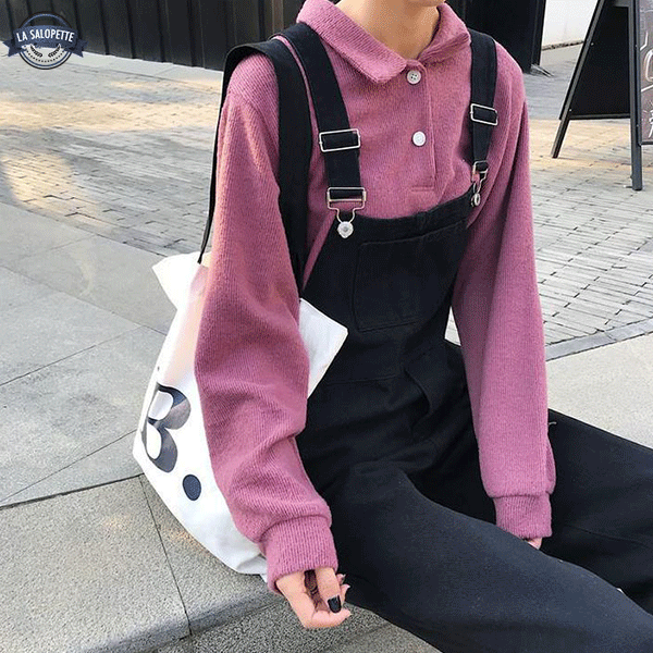 Denim Dungarees Black Classy Workwear