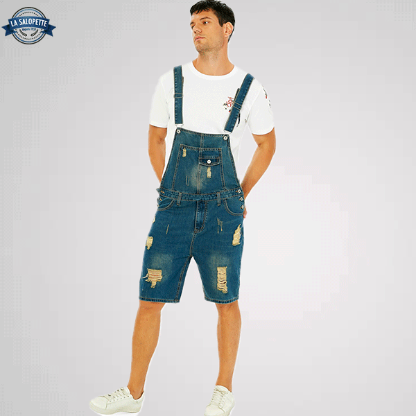Short Dungarees Ripped Jeans