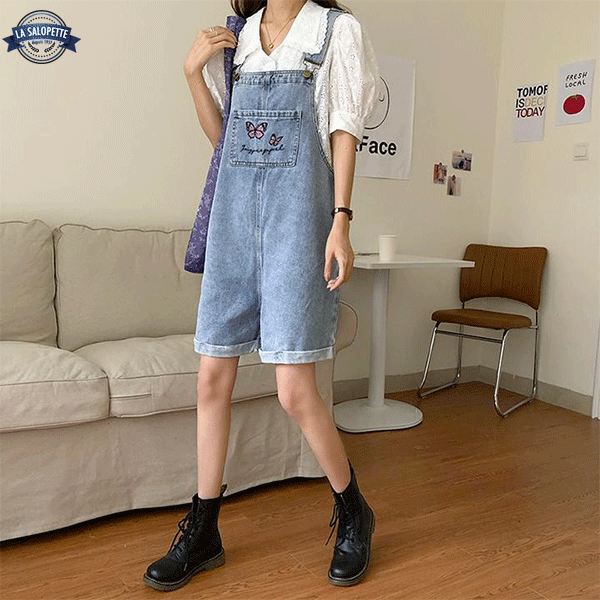Short Dungarees in Denim Woman Ottawa